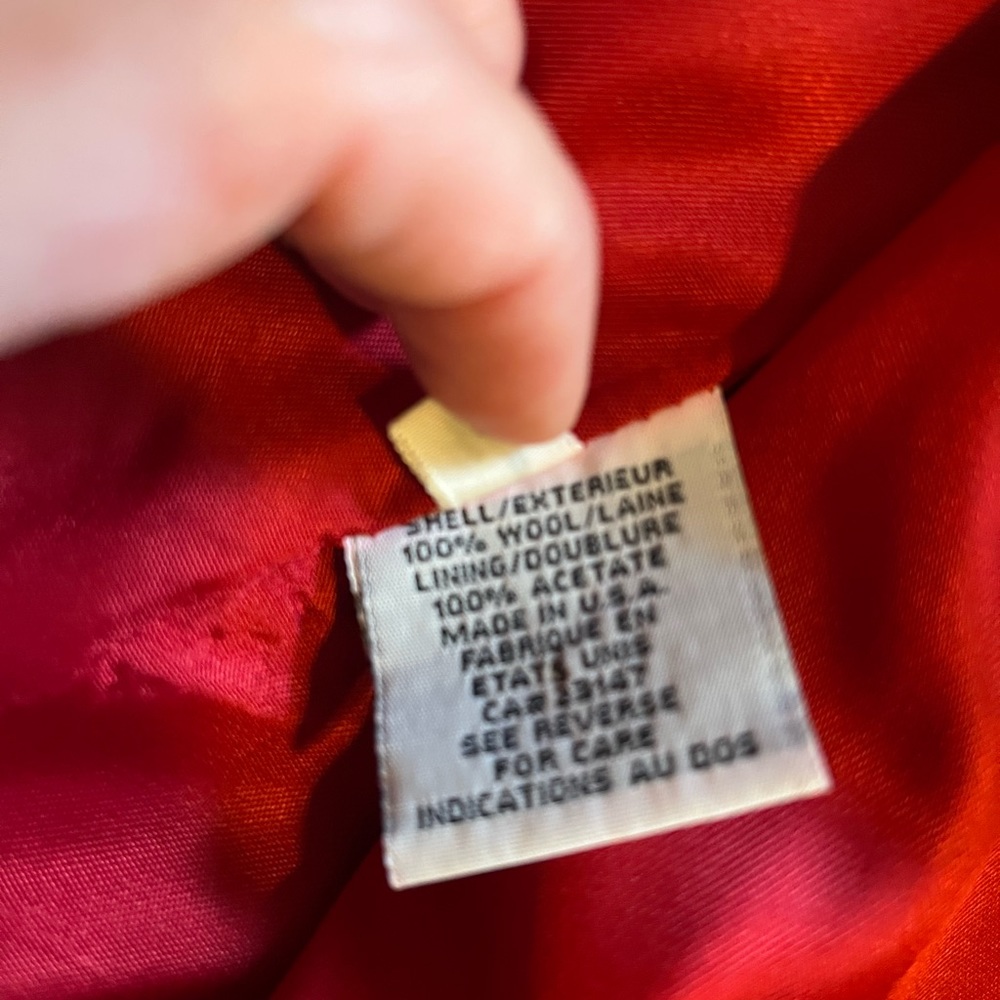 Talbots Red Pea Coat - Picture 4 of 8